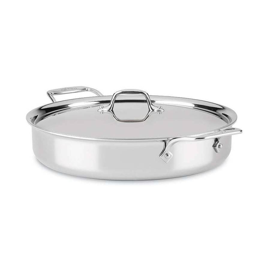 All-Clad D3 Stainless 3-Ply Bonded Cookware, Mother Of All Pans With Lid, 6 Quart Saute Pans