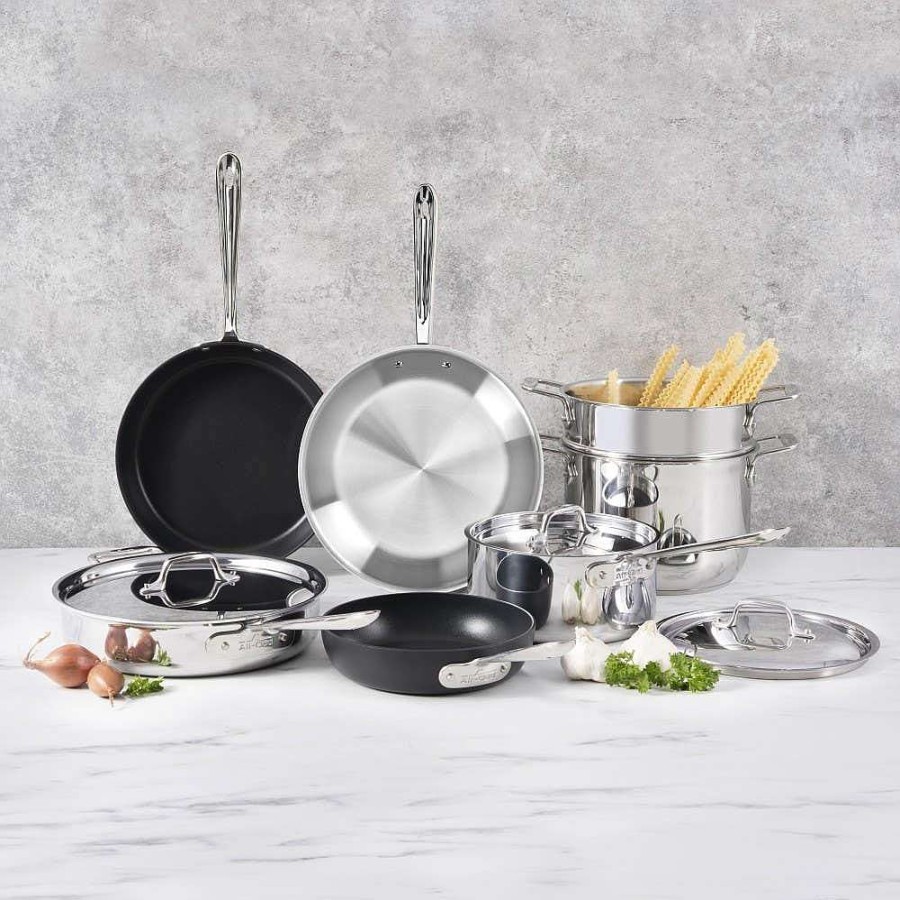 All-Clad Mixed Material Cookware Set, 10 Piece Cookware Sets