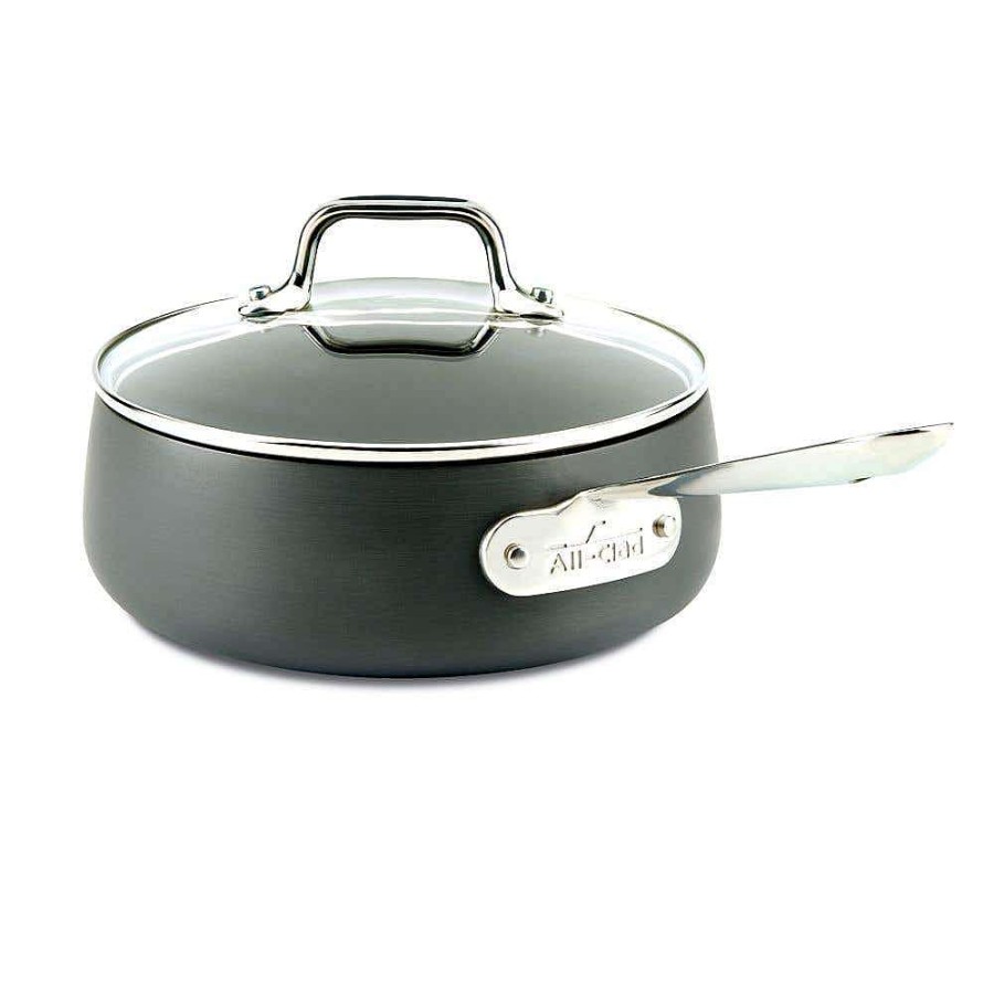 All-Clad Ha1 Hard Anodized Nonstick Cookware, Sauce Pan With Lid, 2.5 Quart Sauce Pans & Sauciers