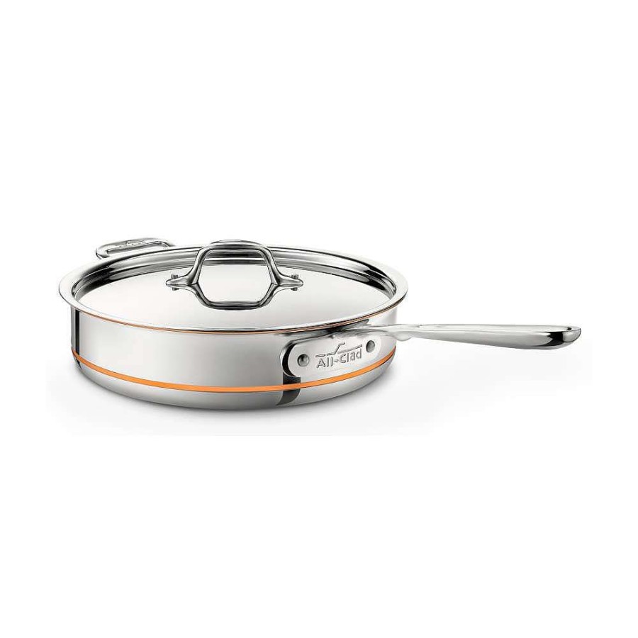 All-Clad Copper Core 5-Ply Bonded Cookware, Saute Pan With Lid, 3 Quart Saute Pans