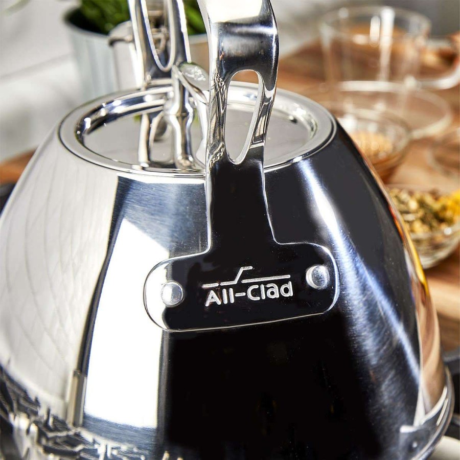 All-Clad Gourmet Accessories, Stainless Steel Stovetop Tea Kettle, 2 Quart Specialty Cookware