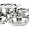 All-Clad D5 Stainless Brushed 5-Ply Bonded Cookware Set, 11 Piece Set Cookware Sets