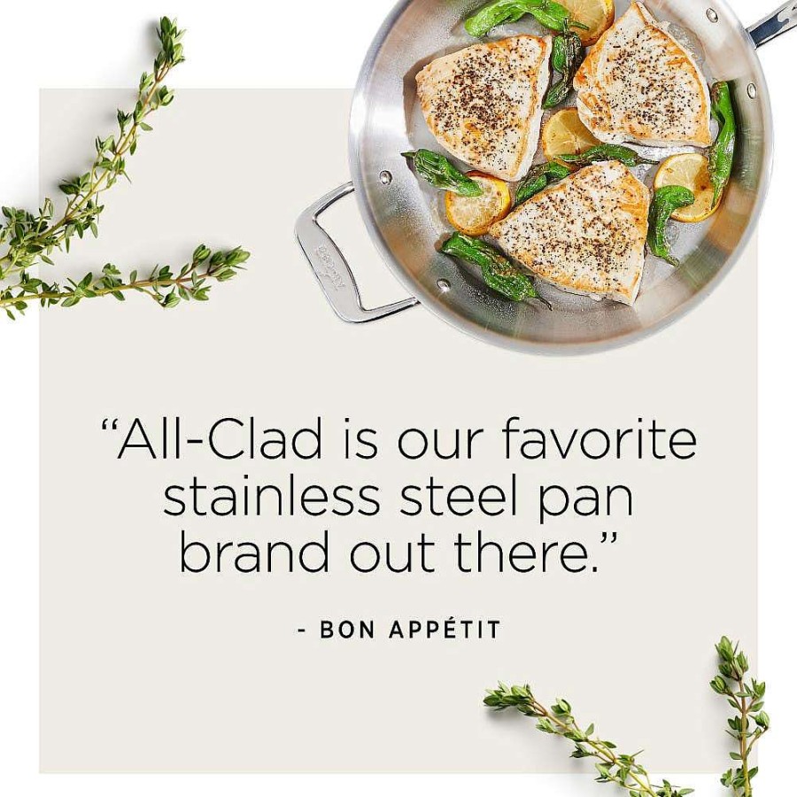 All-Clad D5 Stainless Polished 5-Ply Bonded Cookware, Steamer Set, 3 Quart Soups & Stockpots