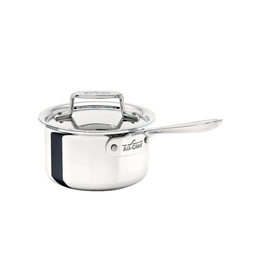 All-Clad D5 Stainless Polished 5-Ply Bonded Cookware, 1.5 Quart Saucepan With Lid Sauce Pans & Sauciers