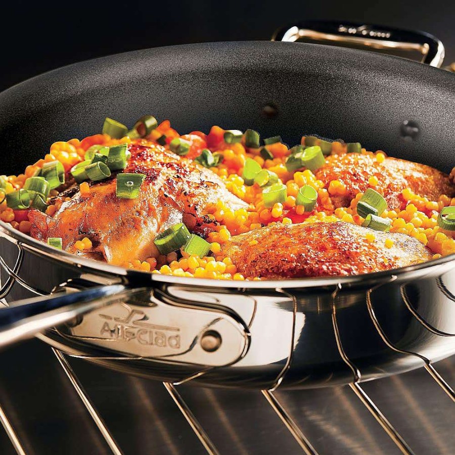 All-Clad D5 Stainless Polished 2 Piece Nonstick Fry Pan Set, 8 & 10 Inch Fry Pans & Skillets