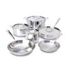 All-Clad D3 Stainless 3-Ply Bonded Cookware Set, 10 Piece Set Cookware Sets