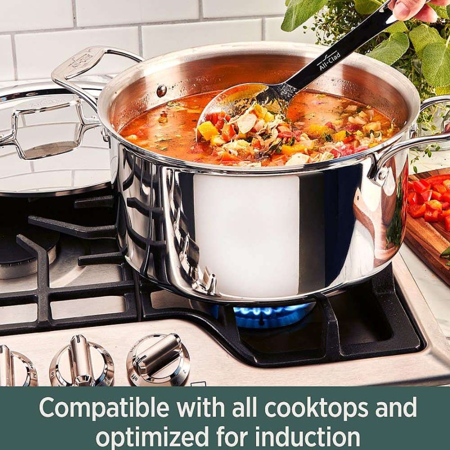 All-Clad D5 Stainless Polished 5-Ply Bonded Cookware, Steamer Set, 3 Quart Soups & Stockpots