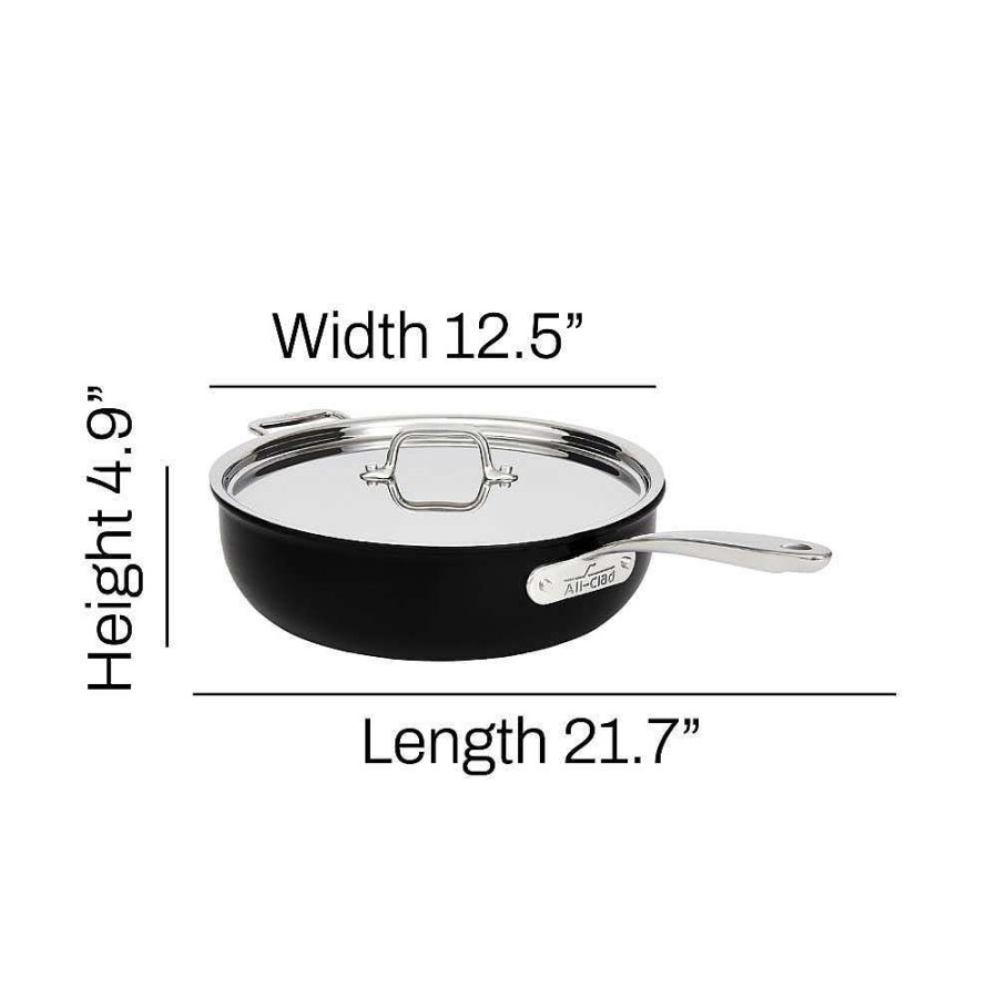 All-Clad Ns Pro Nonstick Cookware, Essential Pan, 6 Quart With Lid Saute Pans