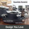 All-Clad Essentials Nonstick Cookware Set, 2 Piece Fry & Sauce Pan With Lid Set, 8.5 Inch & 2.5 Quart Cookware Sets