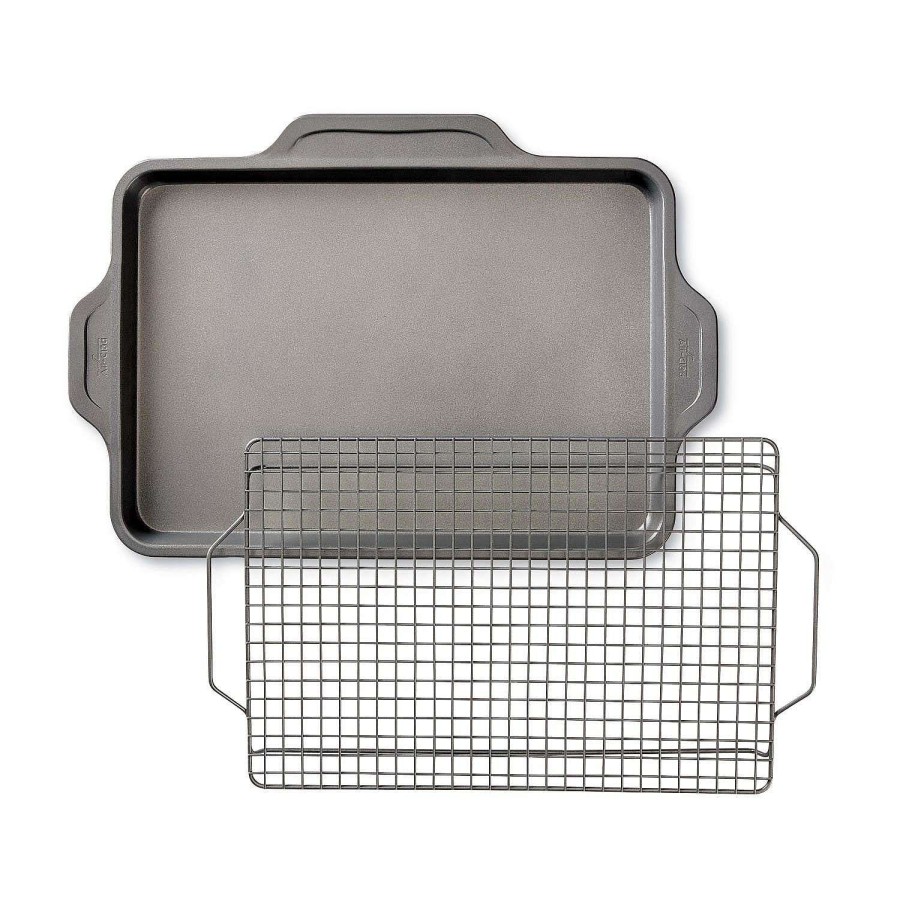 All-Clad Pro-Release Nonstick Bakeware, Half Sheet Pan With Cooling Rack, 2 Piece Set Bakeware Sets