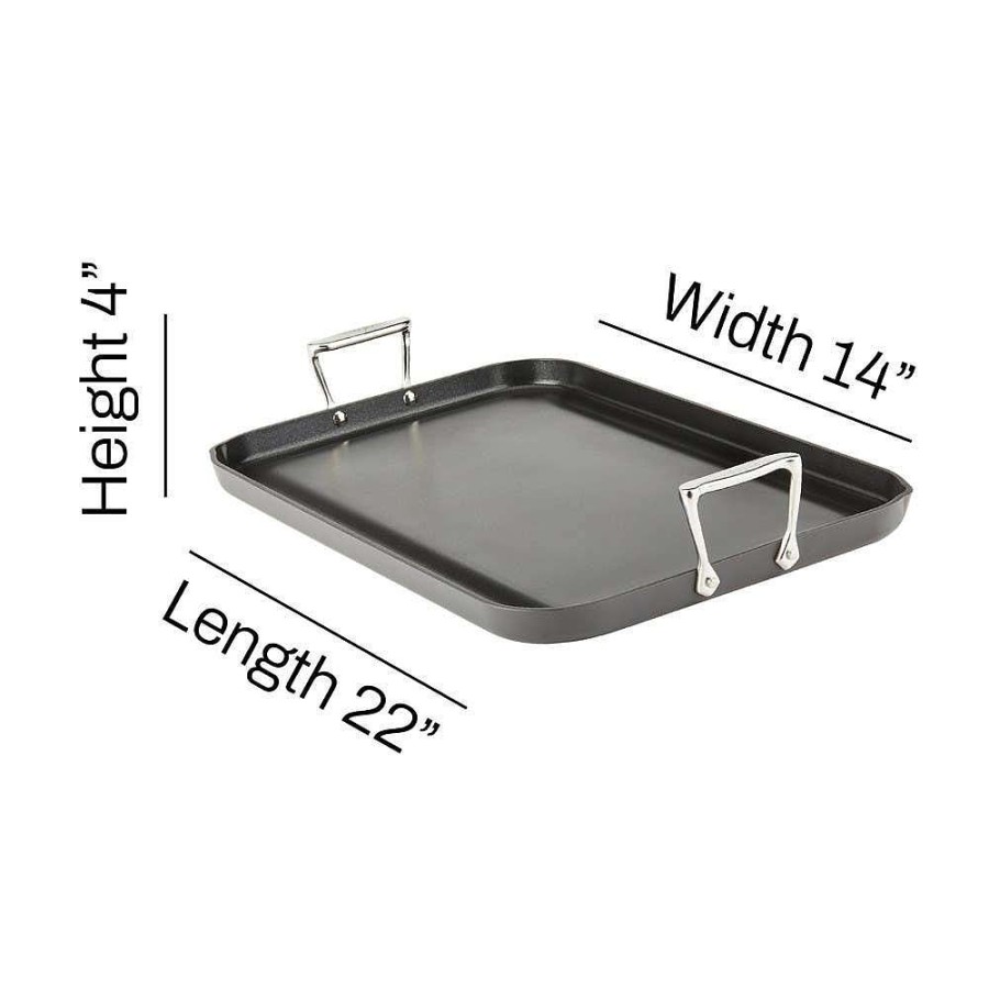 All-Clad Ha1 Hard Anodized Nonstick Cookware, Double-Burner Griddle, 13 X 20 Inch Griddle & Grill Pans