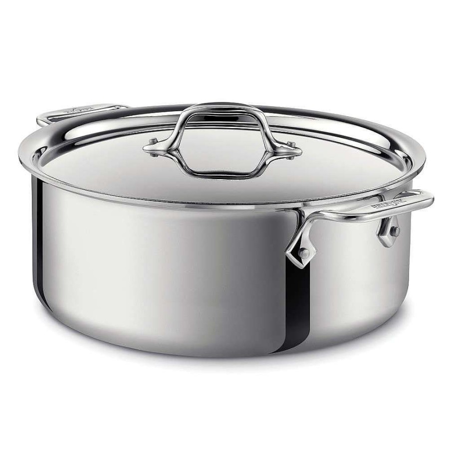 All-Clad D3 Stainless Everyday 3-Ply Bonded Cookware, Stockpot With Lid, 6 Quart Soups & Stockpots