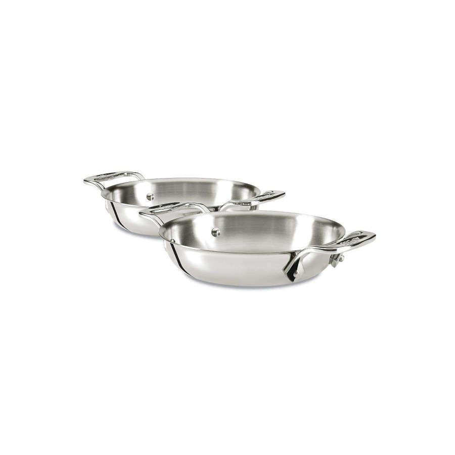 All-Clad Gourmet Accessories, Stainless Steel Mini Gratins 2-Piece Set, 6 Inch Specialty Cookware