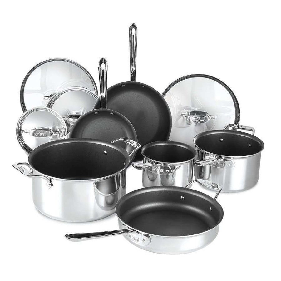 All-Clad D5 Stainless 5-Ply Cookware, D5 10 Piece Nonstick Set Cookware Sets