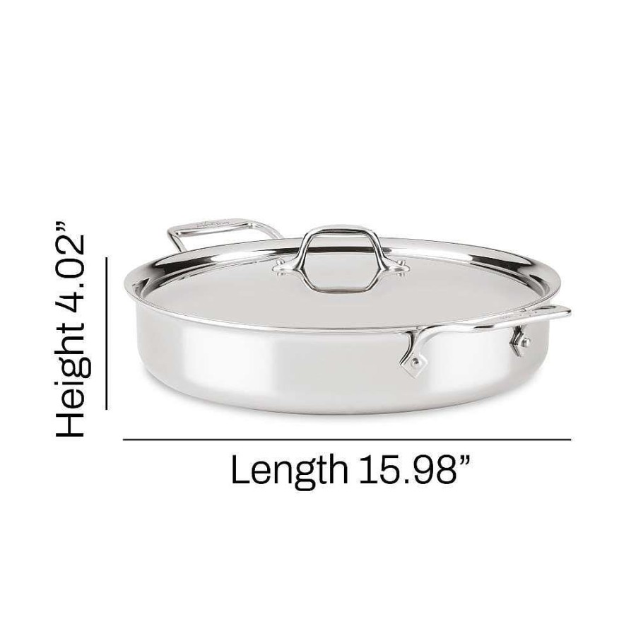 All-Clad D3 Stainless 3-Ply Bonded Cookware, Mother Of All Pans With Lid, 6 Quart Saute Pans